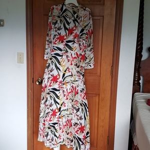 European viscose long dress with pockets